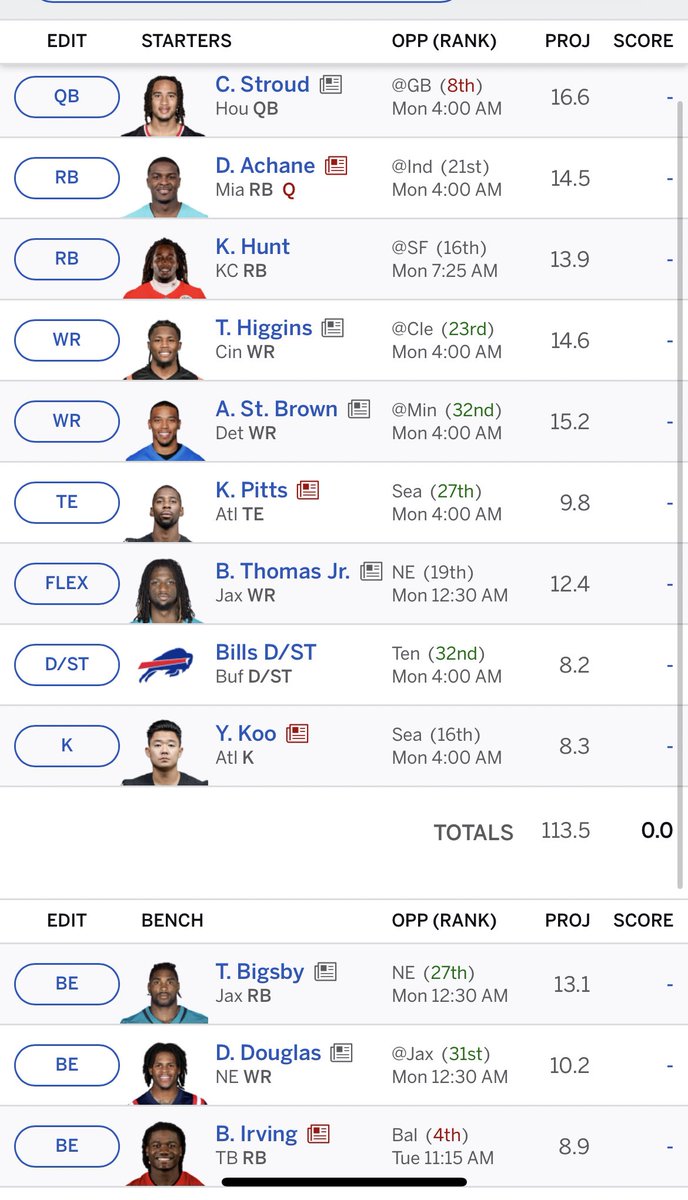 Bunga2481's tweet photo. @PPRFantasyTips what changes if any? https://t.co/e9qLItyMhw