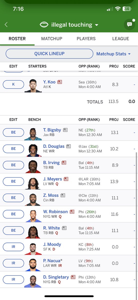 Bunga2481's tweet photo. @PPRFantasyTips what changes if any? https://t.co/e9qLItyMhw