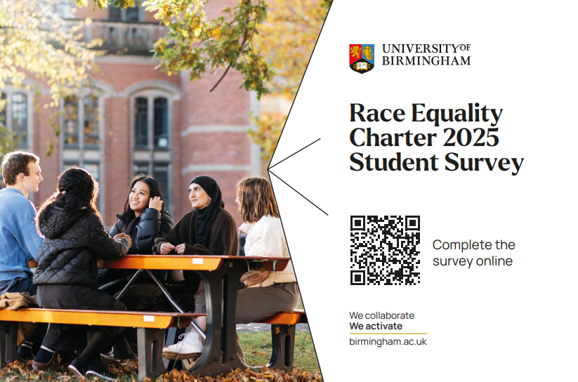 UoB Student EDI (@uobstudentedi) on Twitter photo A call to all our <a href="/unibirmingham/">Uni of Birmingham</a> students.
The Race Equality Survey is now live. This is an opportunity for all students to share their experiences of culture and race equality on campus.
Find the survey here: intranet.birmingham.ac.uk/student/survey… A call to all our <a href="/unibirmingham/">Uni of Birmingham</a> students.
The Race Equality Survey is now live. This is an opportunity for all students to share their experiences of culture and race equality on campus.
Find the survey here: intranet.birmingham.ac.uk/student/survey…