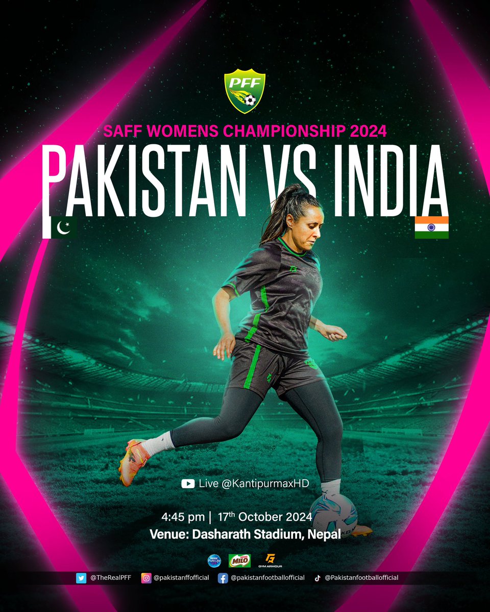 TheRealPFF's tweet photo. Let’s make some noise! It’s match day and we’re fired up! 🇵🇰💪

#pakistanfootball #dilsaypakistan #shaheens #saffwomenschampionship https://t.co/gYRkloM2WQ