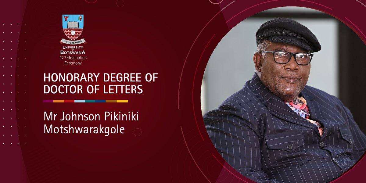 UBBotswana's tweet photo. #UBgraduation2024
Honorary Degree of Doctor of Letters awarded to Mr Johnson Pikiniki Motshwarakgole. https://t.co/7g66E8cS7g