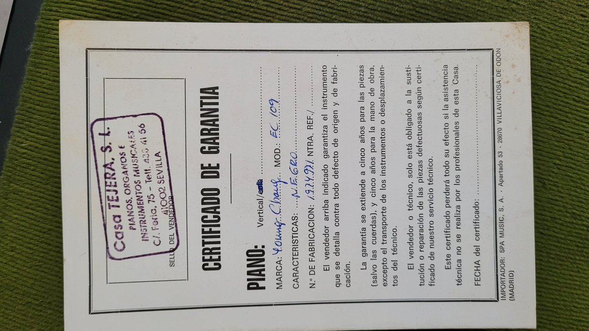 🎹 ¿Quieres salvar la vida de un piano? 

Tengo este piano en casa y me tengo que deshacer de el. Está en buen estado. 

➡️ Traslado y transporte por cuenta de la persona interesada.

#Huelva