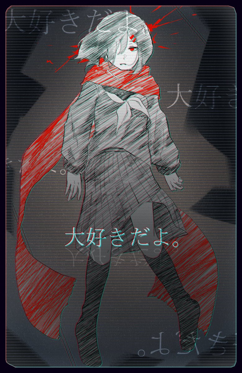 Lemonclxrx's tweet image. Sketch from class. Been getting back into kagerou project. 
#カゲプロ