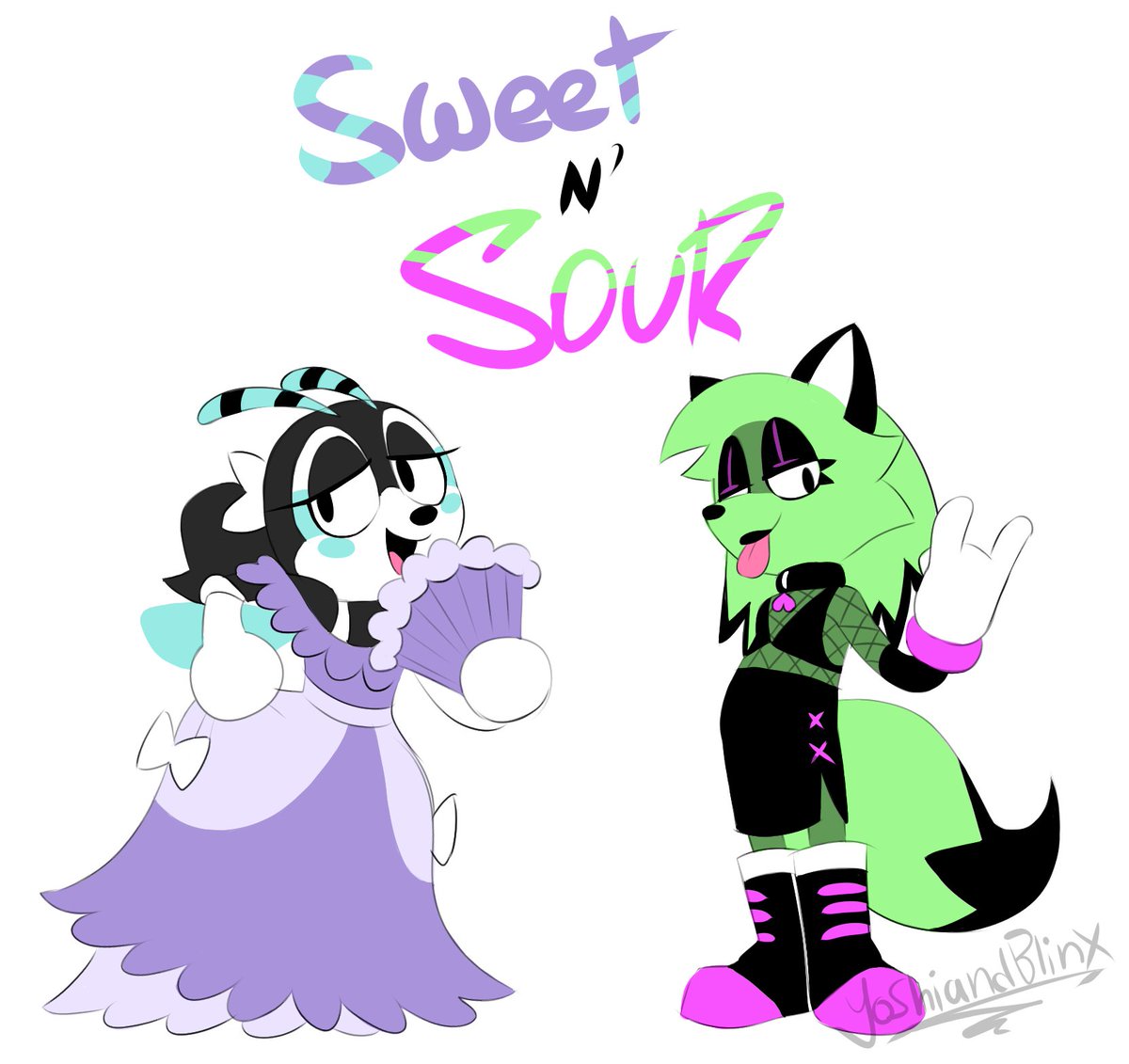 also have this bc the duo name fucked hard and i had outfit ideas that took far too long and was intended to just be sketches <a href="/gothgutts/">woof</a>