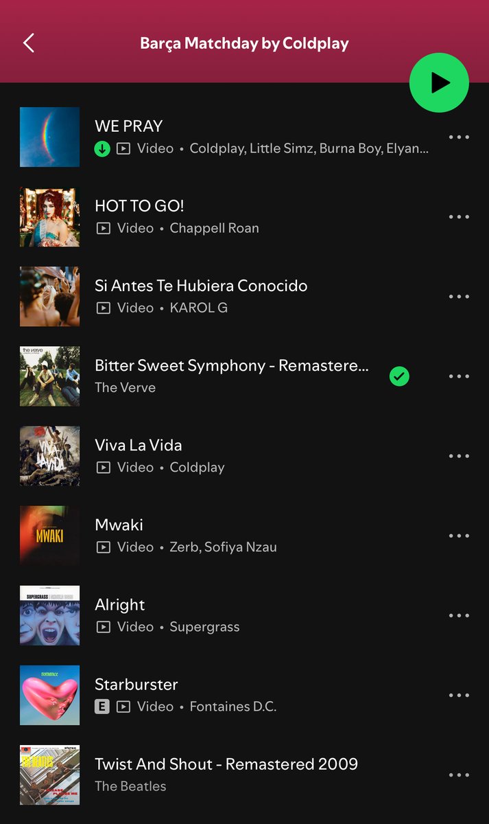 coldplayxtra's tweet photo. Coldplay have curated FC Barcelona's Matchday playlist featuring songs from the band's new album + discography 

The playlist also features hits as from Karol G, Rosalía, Chappell Roan, Oasis, The Verve, Shakira, The Beatles and more 

⚽️ https://t.co/4I11DLle10 https://t.co/8YrWVHGrsc