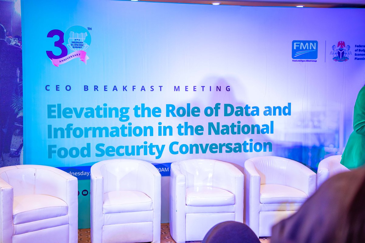 officialNESG's tweet photo. Highlights from the CEOs Breakfast Meeting at #NES30! 📸

Thought leaders gathered for a powerful session on 'Elevating the Role of Data and Information in the National Food Security Conversation.' Insightful discussions centred on how data-driven strategies can transform Nigeria’s food security landscape.

Key takeaways? Innovation, collaboration, and the critical role of data in securing a sustainable future for our nation’s agriculture.

#FoodSecurity #NES30 #CollaborativeAction #GrowthandStability #Competitiveness