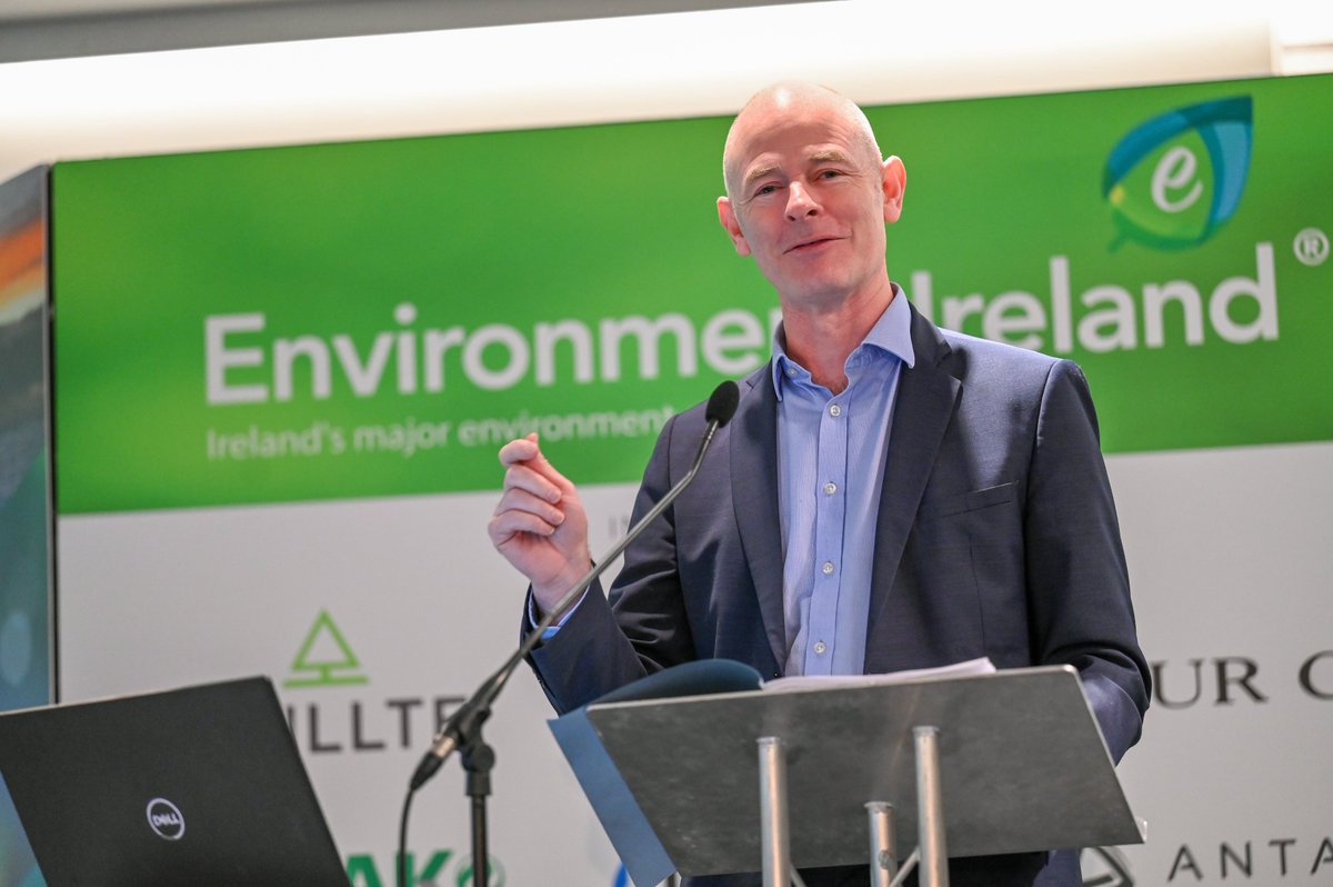 Env_Ireland's tweet photo. Speaking at the #EnvironmentIreland conference, Minister of State Ossian Smyth has said "it takes more than one term" for the impact of the Greens' environmental priorities to be realised, that "within a few years' time, tangible progress will be made". https://t.co/jQxrj6BXQA