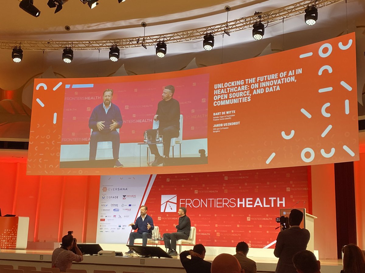 <a href="/OpenMedFuture/">Bart de Witte</a> interviewing <a href="/kyosu/">Jakob Uszkoreit</a> (the inventor of “T” in GPT talking about unlocking the future of #AI <a href="/FrontiersHealth/">Frontiers Health</a> #fh24