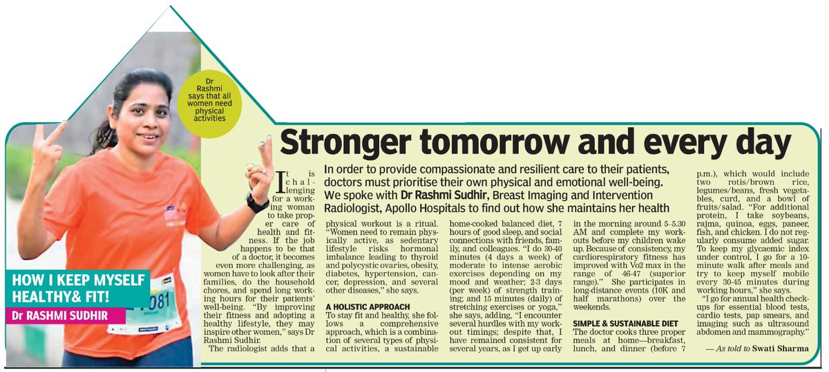 rashmi_sudhir4's tweet image. Women should also give importance to their own health and fitness. Ultimately, you are one responsible for your own health and happiness!
This article was published in #deccanchronicle news paper on 16th October 2024 based on my interview given on #womenhealth and #fitness.