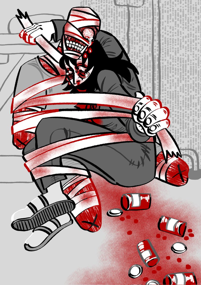 fromcoomcave's tweet photo. TW/CW: body horror, blood

🥩🎂🔪💊

#mouthwashingfanart #mouthwashinggame #mouthwashingcurly #mouthwashinganya https://t.co/0ntohJ8yPL