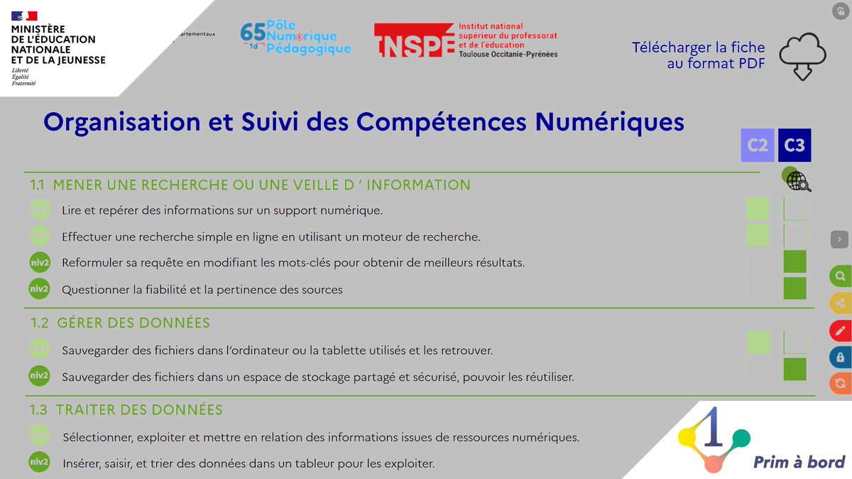 Cycles 1⃣, 2⃣ et 3⃣ | Enseigner | #CRCN

📌 Organisation et suivi des compétences numériques, un outil au service de la mise en œuvre du CRCN

▶️ primabord.eduscol.education.fr/organisation-e…

✅ Organiser une progression
✅ Identifier le lien entre CRCN et programmes