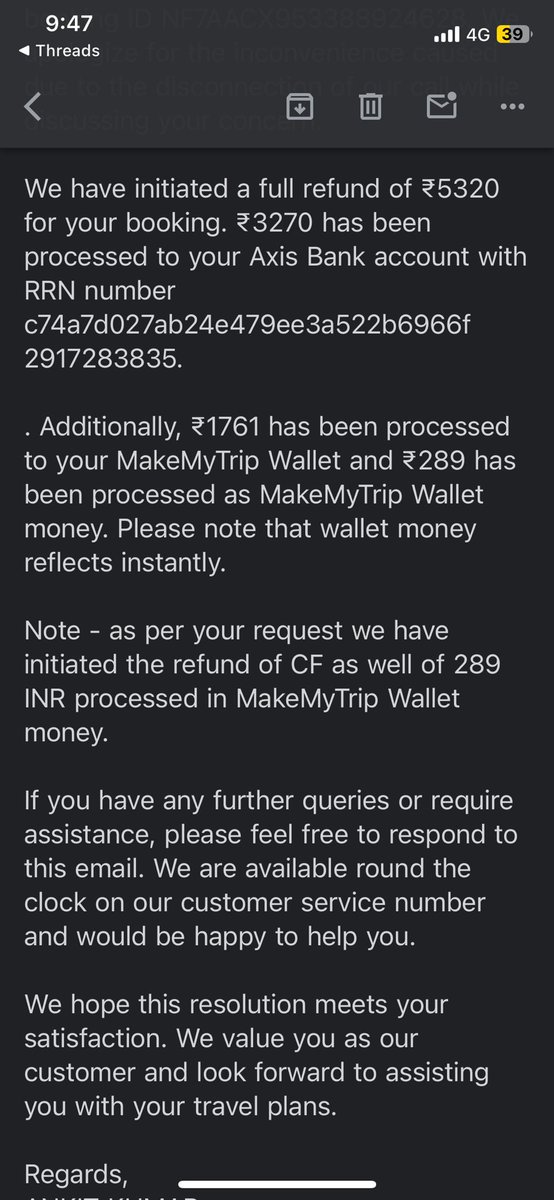 vikramAstudio's tweet photo. @Cleartrip Thanks for the reply Pushkar. 
Have received it from make my trip.  So I was giving it a try. 

I have booked the same flight for the next day from your portal, so was hoping you would consider. 

But no issues. 
Thanks anyways. https://t.co/ZnibX21Tlg