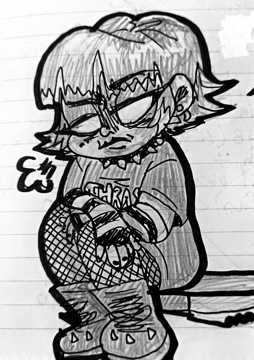 iusty_draws's tweet photo. An Emo Nene I did for yesterday's Inktober prompt, grungy (ik her style is not that, but I wanted an excuse to draw her like that 🖤🔪)
•
#nene #emonene #fnf #fridaynightfunkin #picos https://t.co/ouYzvOlCyH