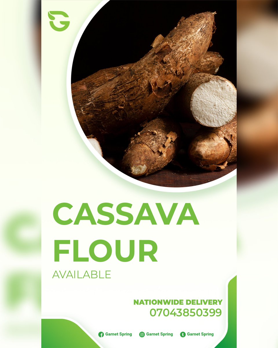 GarnetSpringltd's tweet image. ‼️ CASSAVA FLOUR AVAILABLE ‼️

Our premium cassava flour is crafted from freshly harvested roots, carefully processed to retain its natural goodness.

Send a direct message or call us on 0704 385 0399 to place bulk orders.

#garnetspringlimited #agrosolutions #cassavaflour