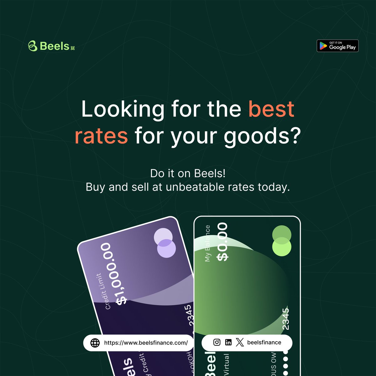 Beelsfinance's tweet photo. Stick to Beels..💥

We'll help you lessen the Bills.. 💯 

Unbeatable payment rates with Beels Virtual Card.. 💰 

https://t.co/RFVO0YeXgu https://t.co/lg2aog8nWu
