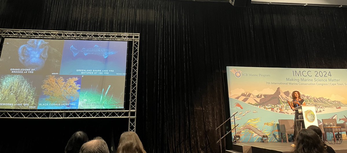 sarahbedolfe's tweet photo. Diva Amon at #IMCC7 : the deep sea is amazing - some organisms older than the pyramids! 
We don’t have a ton of data and we do need more science - but we can’t let that stop us from protecting it now. https://t.co/o1nnvffHVI