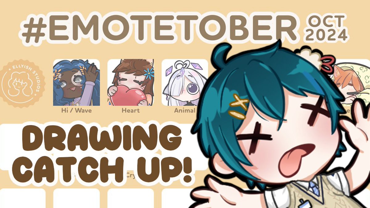 || Your lovely tailor is finally free from deadlines so i'm catching up on my late emotes for #EmoteTober 💙
Join me for a chill Co-Working Stream with interactive Task list!

✦ · 🍎 Live 6pm CET - Fri. Oct 18th
📙 twitch.tv/shio_vt
✧ · #Vtuber #ENVtuber #VtuberUprising