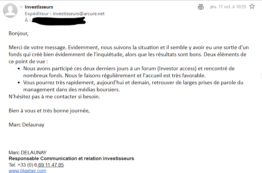 LiveToTrade33's tweet photo. $alcur #arcure
Confirmation du service investisseur de la sortie d'un fond, pas de bad news en interne. Des communications sont prévues. 🧐🔥 https://t.co/v0Gi1JXAyd