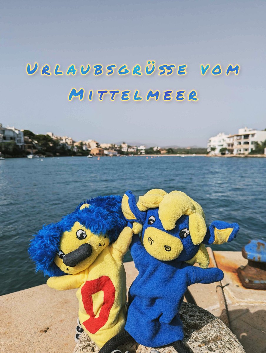 NiSaCon's tweet photo. D und Sasta schicken sonnige Urlaubsgrüße vom Full Metal Holiday auf Mallorca. 🤘🏻😎
.
Während die Arbeiten und Planungen für die NiSa-Con 2025 auf Hochtouren laufen, gönnen sich unsere Maskottchen eine kleine Auszeit bei tollem Wetter und guter Musik. https://t.co/x6uKn1mltg