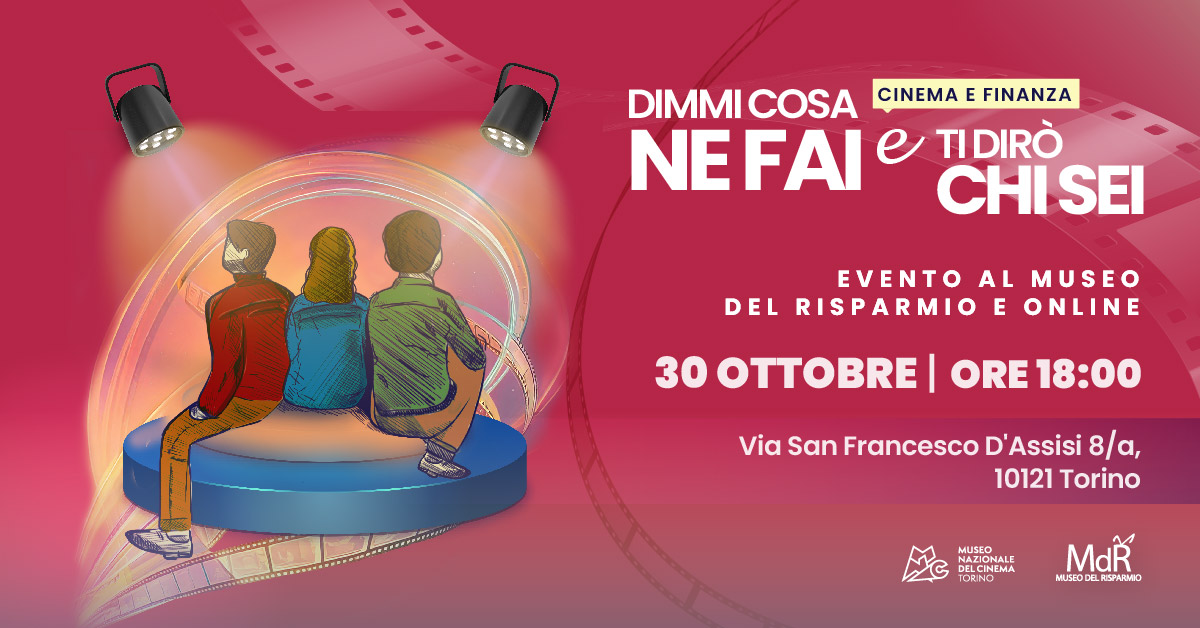 Il 30 ottobre alle 18.00, ti aspettiamo al #MdR (in presenza o online) per l'evento speciale "CINEMA E FINANZA" in occasione del Centenario della Giornata Mondiale del Risparmio!
Insieme al Museo Nazionale del Cinema @museocinema!
Info 👇 museodelrisparmio.it/cinema-e-finan…
#cinema #economia
