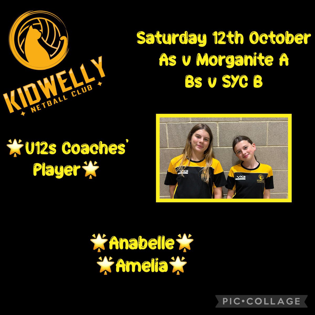 KidJunNetball's tweet photo. U12s Coaches’ Player Saturday 12th October https://t.co/JyVauB7HYC