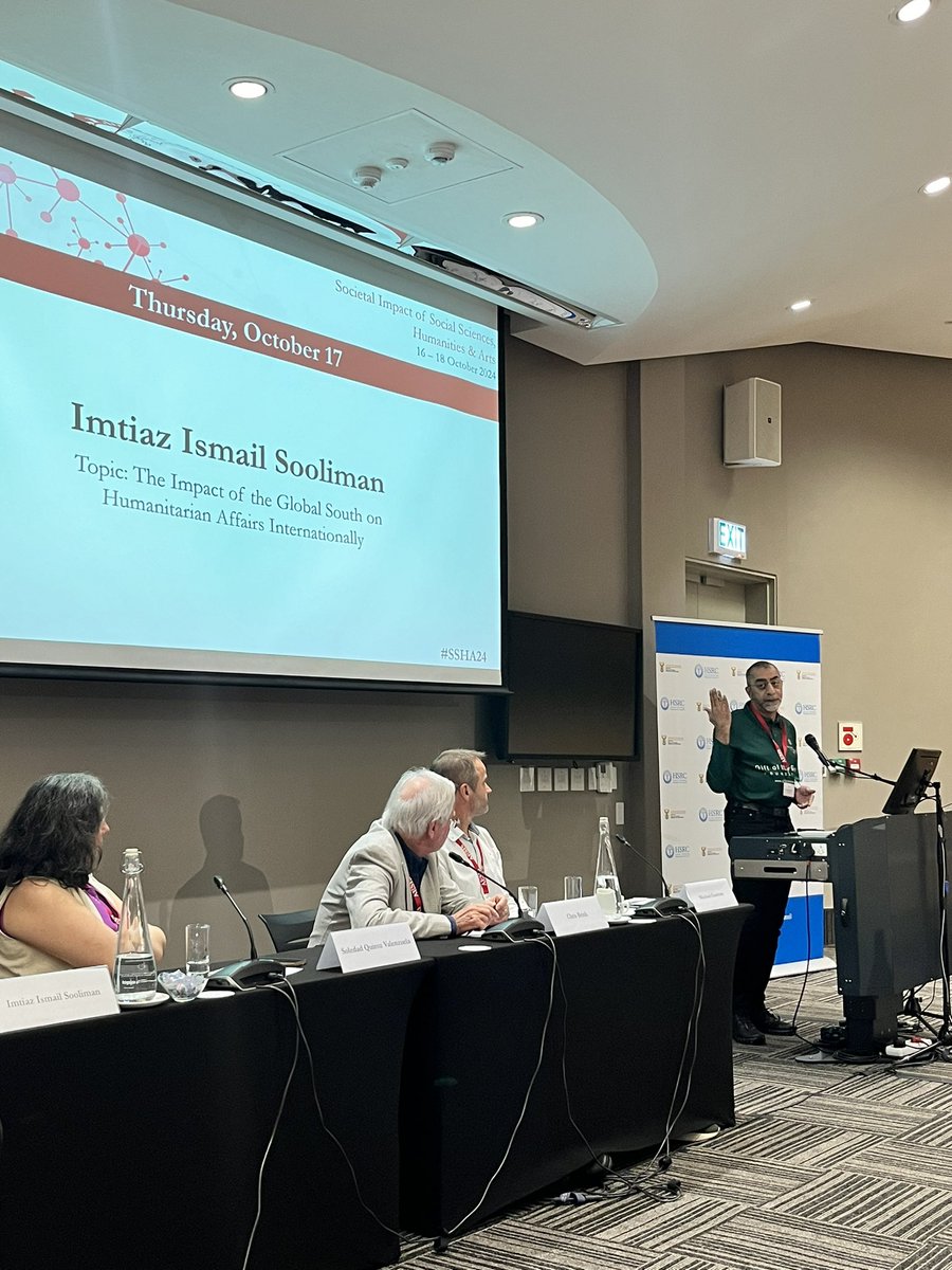AesisNet's tweet photo. Imtiaz Ismail Sooliman, Chairman &amp; Founder of the Gift of the Givers Foundation in South Africa, opened the plenary by stating: “When we depend so much on machines, we lose touch with reality—the human touch. The essence of all of us is humanity.” #SSHA https://t.co/rjHD04yUSb
