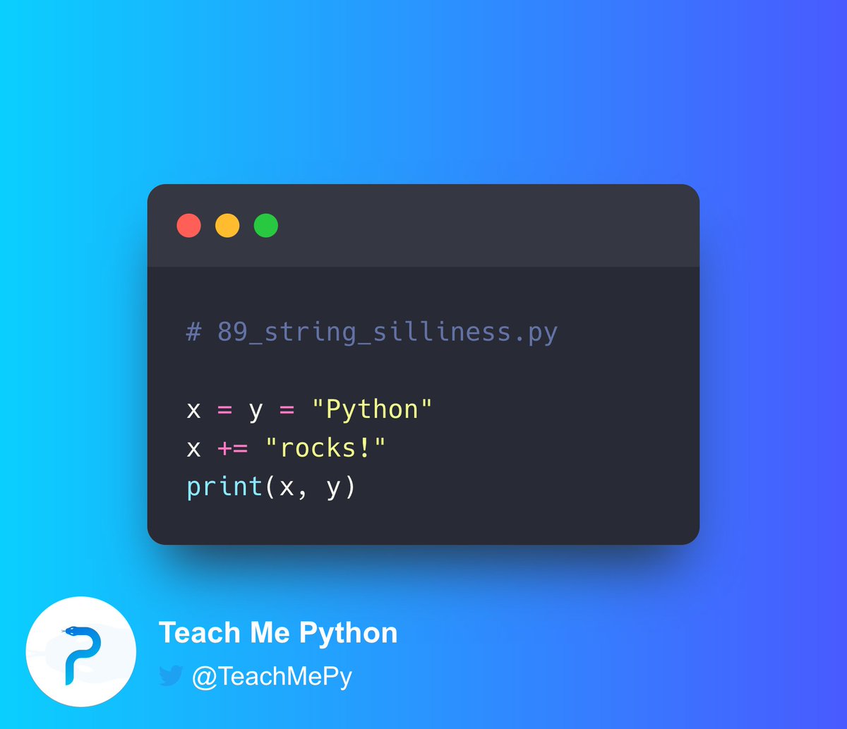 driscollis's tweet photo. #Python Pop Quiz 🐍❓

What is the output of the following code?

A) Python
B) Python rocks!
C) Python rocks! Python
D) Pythonrocks! Python https://t.co/PeFxwVg8VA