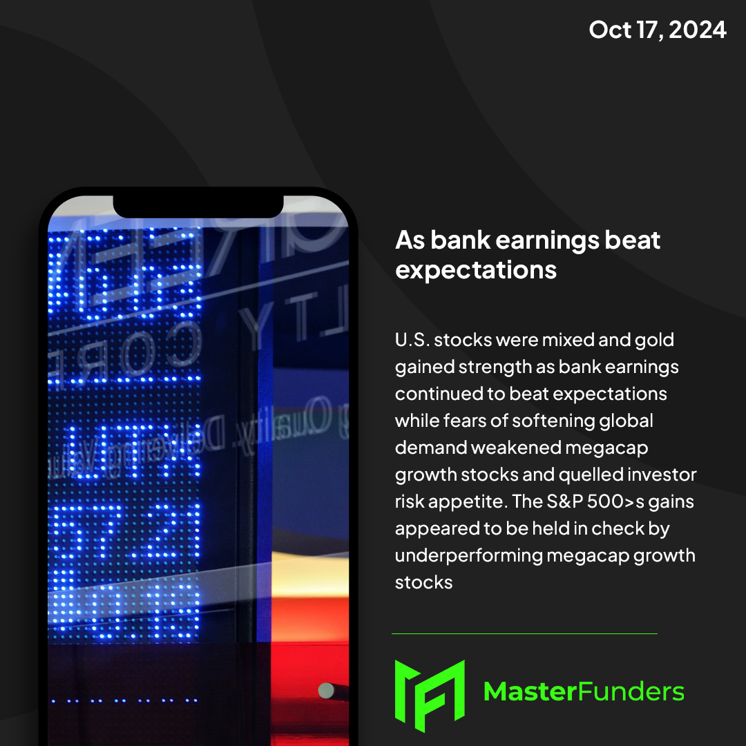masterfunders's tweet photo. ๐ US stocks mixed as cyclicals lead the way while megacap growth stocks struggle. Bank earnings beat expectations, but crude remains weak amid global demand concerns.
#Stocks #CrudeOil #BankEarnings #MarketUpdate #MasterFunders https://t.co/8i9IosyBAq
