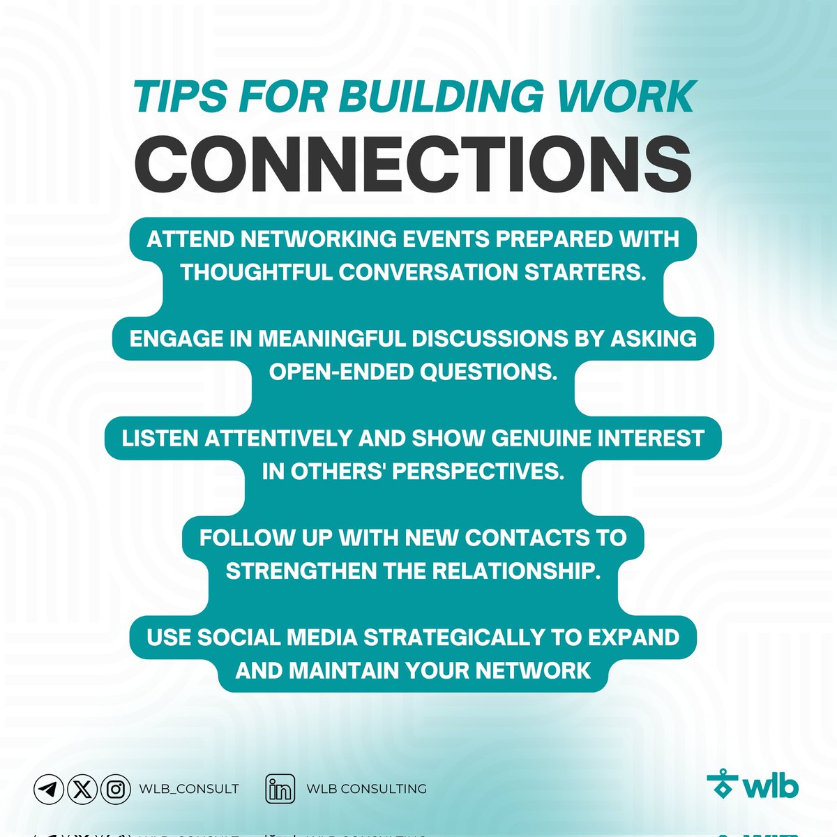 wlb_consult's tweet photo. Struggling with how to network and build healthy work relationships without feeling overexposed or desperate?🤔
Take cues from the ambivert approach to connect with colleagues and network effectively✅️👇
#corporatetips #GrowthPotential
#corporatehacks #workrelationships https://t.co/NUm8dAAOhP