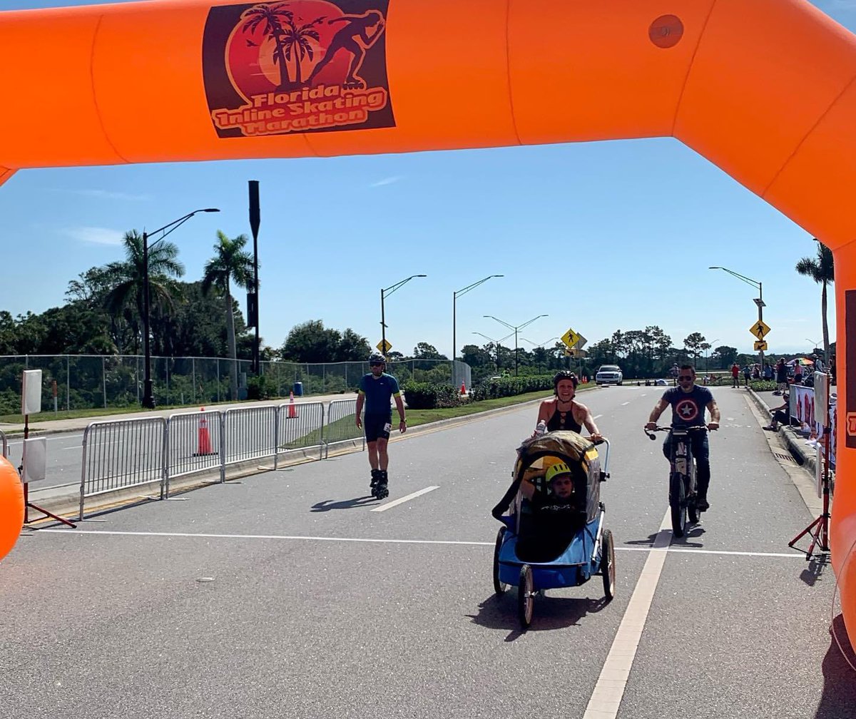 CareTri's tweet photo. #tbt- the BeTriForUs team crossing the finish line at the Florida Inline Skating Marathon! https://t.co/2rDO84ybKt