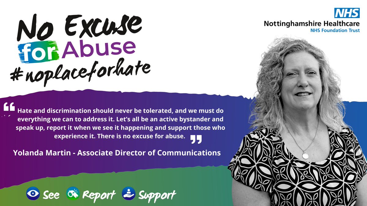 Yolanda Martin, Associate Director of Communications, says “Hate and discrimination should never be tolerated, and we must do everything we can to address it.  There is no place for hate.” #NoExcuseForAbuse #NationalHCAW