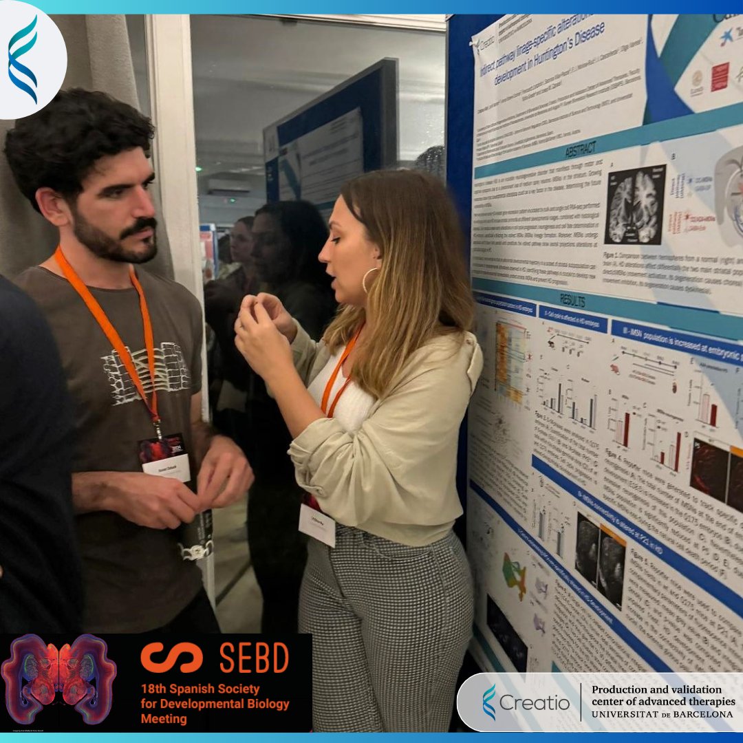 For those at #SEBD2024 - <a href="/SEBiolDev/">SEBD</a> who missed the flask talk yesterday by <a href="/TorondelVila/">Cristina Vila Torondel</a> a postdoctoral researcher at #Creatio.
▶️Then go to visit her at poster 14, an essential stop to learn more about indirect pathway alterations during early development in #HuntingtonsDisease.