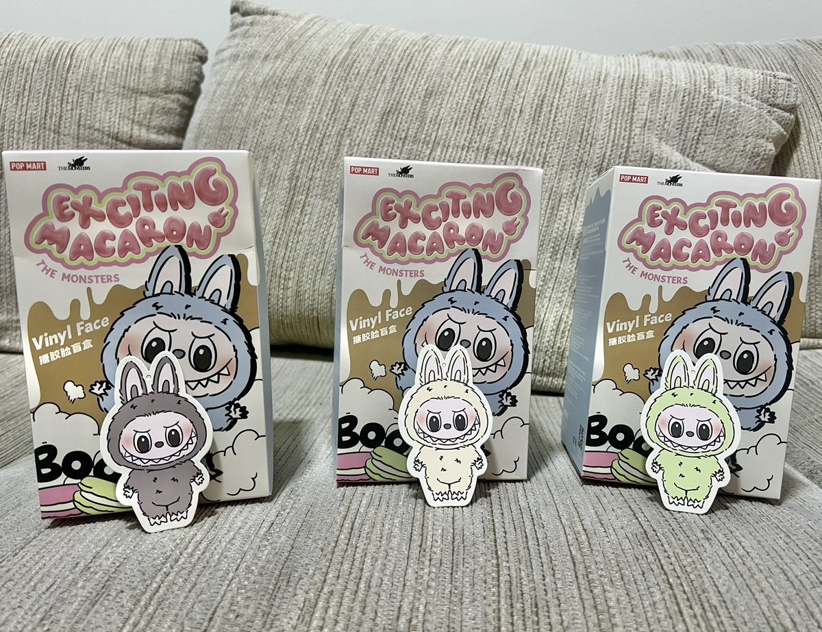 WTS
Labubu V1
— soymilk &amp; sesame bean : 400k each
— green grape : 380k

harga exc. adm 🍊 (10%), bisa split/manual (subsidi ongkir max 15k dari total ongkir)

sealed foil yaa!

t. labubu macaron selected popmart rd ina