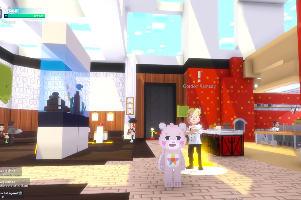 I'm cookin' with <a href="/GordonRamsay/">Gordon Ramsay</a>, in <a href="/HellsKitchenFOX/">Hell's Kitchen</a> The Chef's Table experience, wbu? 👨‍🍳 Come thru and try a new dish! Just need to find that lamb sauce first...🍴🔥  sandbox.game #TheSandbox #AlphaSeason4 #AS4SocialChallenge