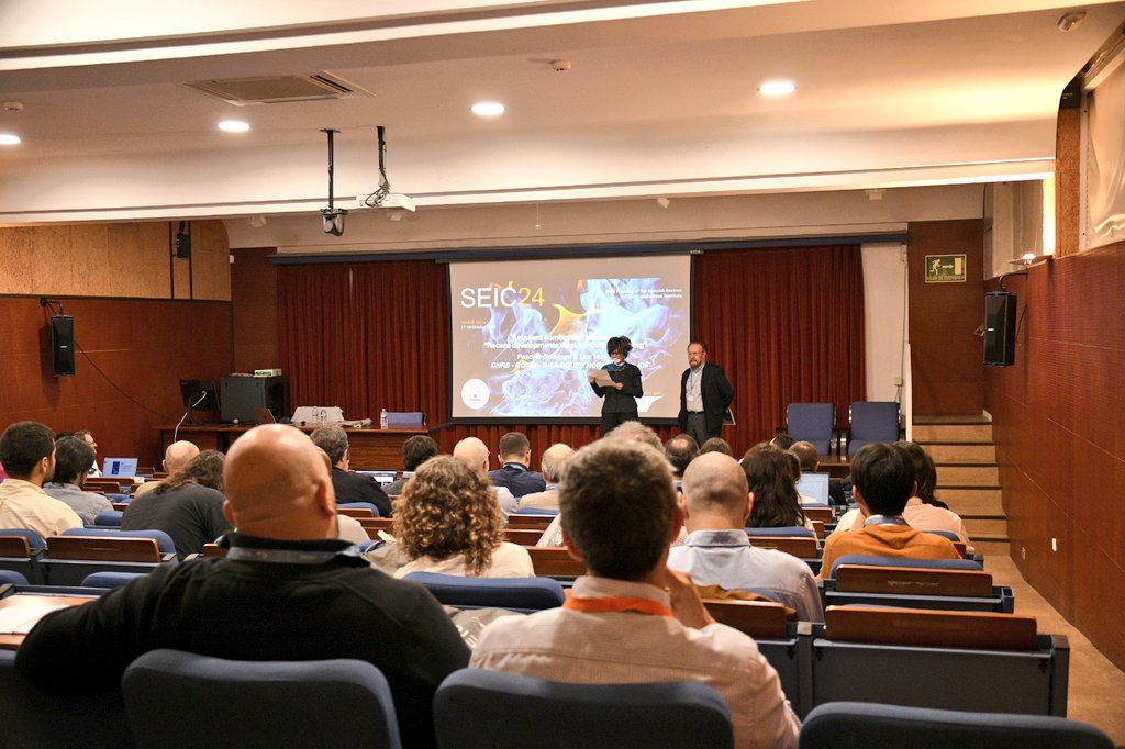 aeroespacialUPM's tweet photo. Comienza el Congreso #SEIC24 en @La_UPM. Inauguran este evento, Victoria Lapuerta, subdirectora de investigación y doctorado de la #ETSIAE y César Dopazo, presidente de la sección española del Instituto de la Combustión. 
#somosUPM @LabCMF #combustion https://t.co/yrgzyNRdRC