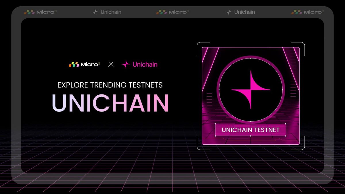 gogenjack's tweet photo. 🎉 Unichain Testnet Celebration! 🎉

We’re hosting an exciting party on the @unichain Testnet, and YOU'RE invited! 🚀
➡️ Jump in: [https://t.co/tsFDPMkSfL]

Experience the next level of #DeFi with Unichain - it’s faster, more efficient, and way more fun! 🔥 Built by @Uniswap, this Superchain L2 is designed to boost DeFi scalability and liquidity across multiple chains. 🌐

Don’t miss out on this chance to explore the future of decentralized finance! 🎊

#Micro3 #Unichain #Testnet #Uniswap