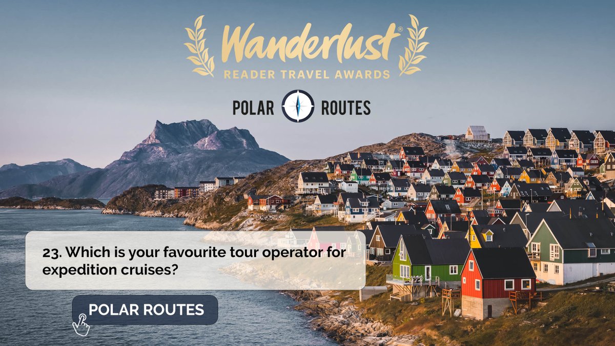 polarroutes's tweet photo. 📢 Last chance! Voting ends tomorrow.
We've been shortlisted for the Best Tour Operator – Expedition Cruises category in the 2024 Wanderlust Reader Travel Awards! 

🔗 Vote here: https://t.co/paljJFNcoo

@wanderlustmag https://t.co/NlJJSR37qv