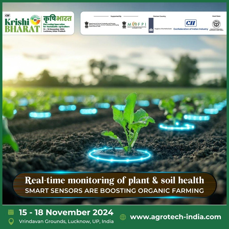 ciiagrotech's tweet photo. Smart sensors revolutionize organic farming with real-time monitoring of plant and soil health. Gain actionable insights, optimize crop growth, that ensure sustainability while boosting productivity and reducing environmental impact.
#CIIKrishiBharat2024 #AgroTech #CIIAgroTech https://t.co/V4WDklIj58
