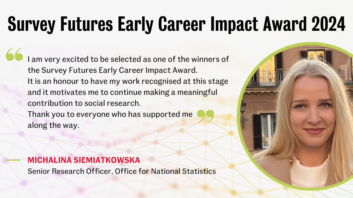 Survey Futures (@surveyfutures) on Twitter photo And well done to Michalina Siemiatkowska for her work achieved at <a href="/ONS/">Office for National Statistics (ONS)</a> And well done to Michalina Siemiatkowska for her work achieved at <a href="/ONS/">Office for National Statistics (ONS)</a>