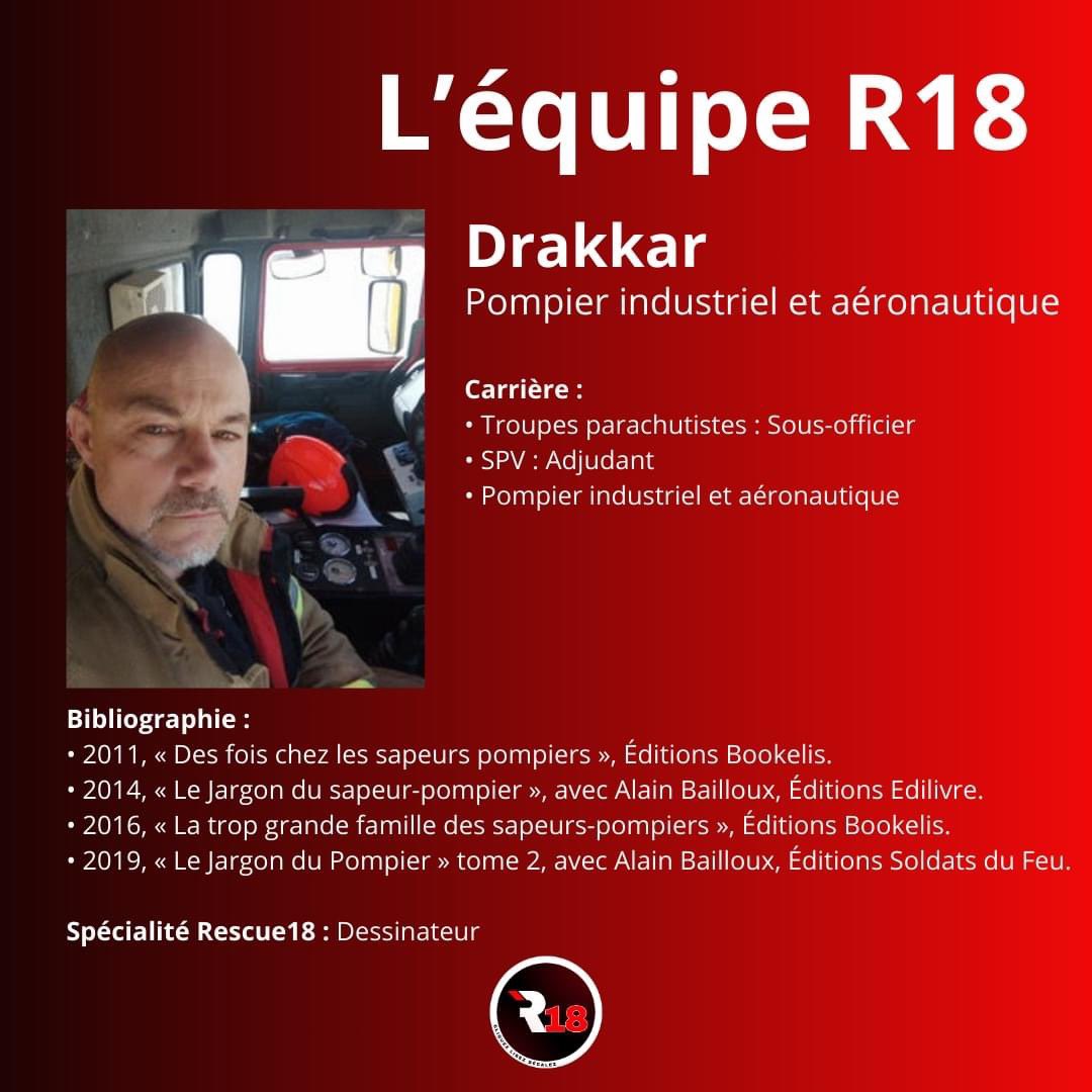 rescue18com's tweet photo. #quisommesnous ? 

Salut les R18 
Poursuivons la découverte de l’#association. Voici Drakkar notre dessinateur. 
Génial, drôle, attachant, tantôt clivant, il fait parfois grincer.
Il croque tjs avec passion et n'est jamais très loin d'1 certaine vérité... au 2eme degré minimum ! https://t.co/GPjDB33YDY