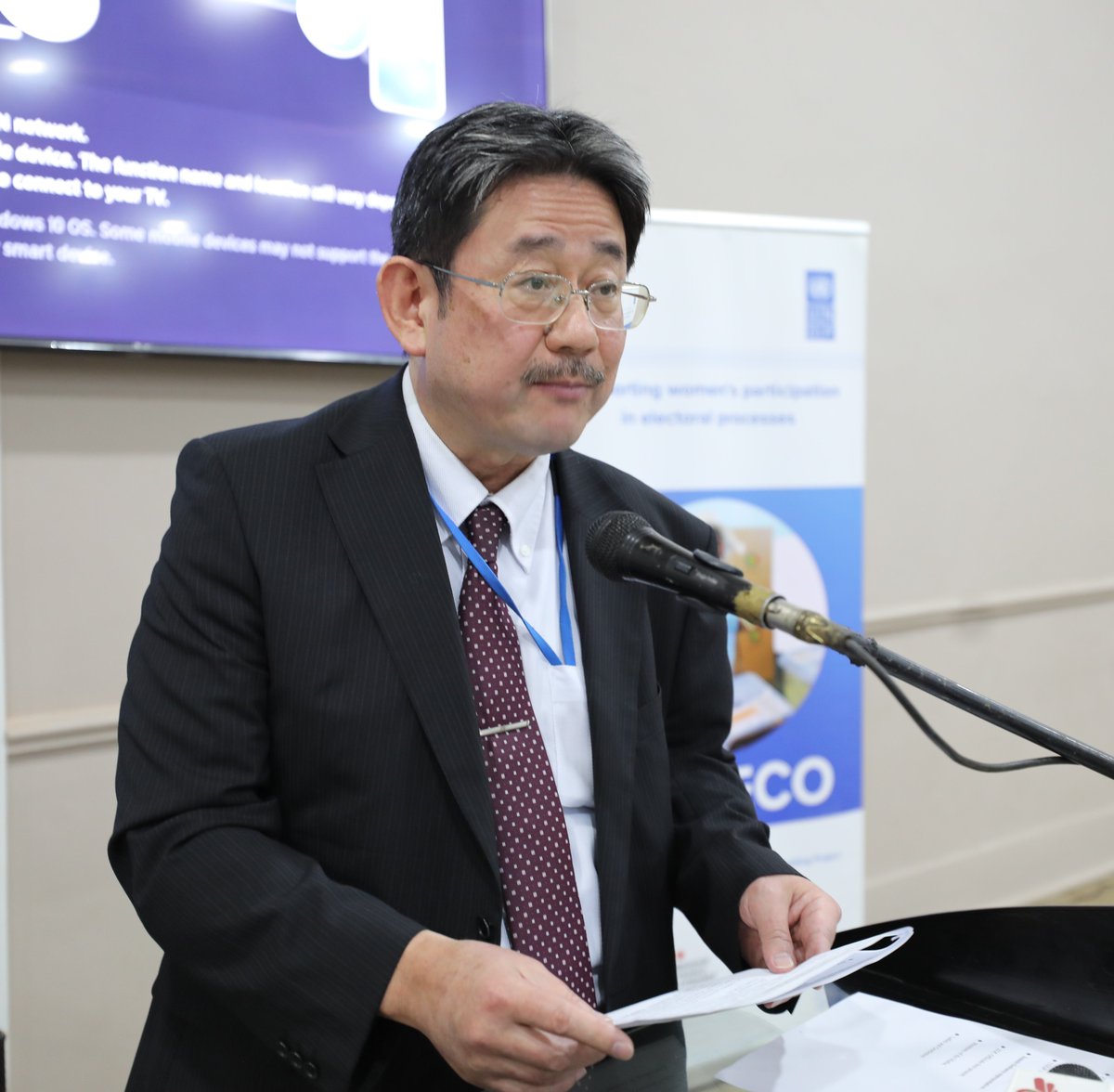 UNDPZimbabwe's tweet photo. "Japan emphasises inclusivity as sustainable development can only be achieved when everyone participates including women and people with disabilities, equal participation in elections is especially essential.” - Mr. Hiroyuki Kumagai, the Deputy Ambassador @MofaJapan_en #GOlaunch https://t.co/FKtWGyfSSJ