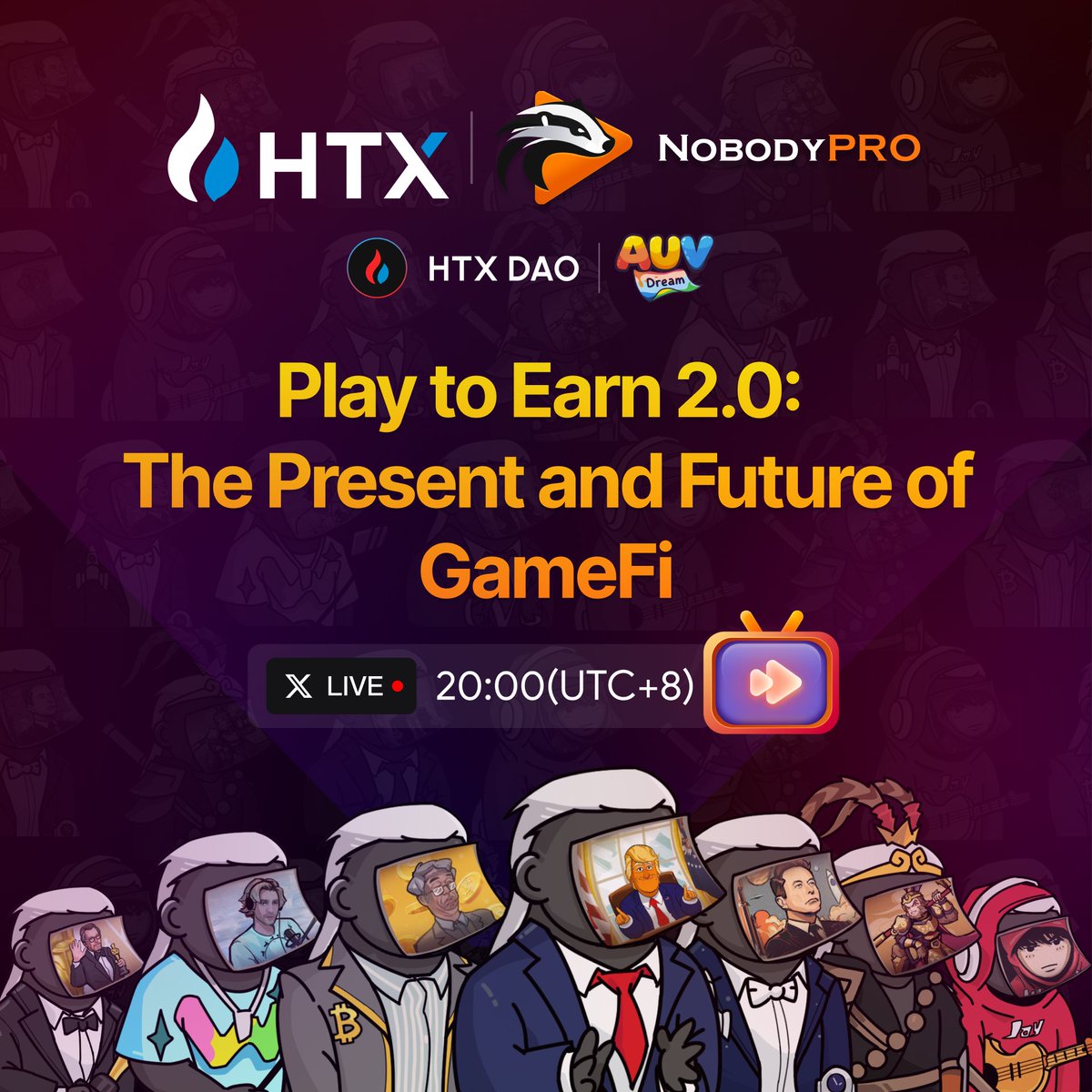 🚀 AUV Dream is joining the #GameFi revolution!

🎮 We're excited to participate in "Play to Earn 2.0: The Present and Future of GameFi" with <a href="/HuobiGlobal/">火币HTX</a> and <a href="/HTX_DAO/">HTX DAO</a>! Developed by #NobodyPRO, AUV Dream will be part of the discussion on the future of gaming and blockchain