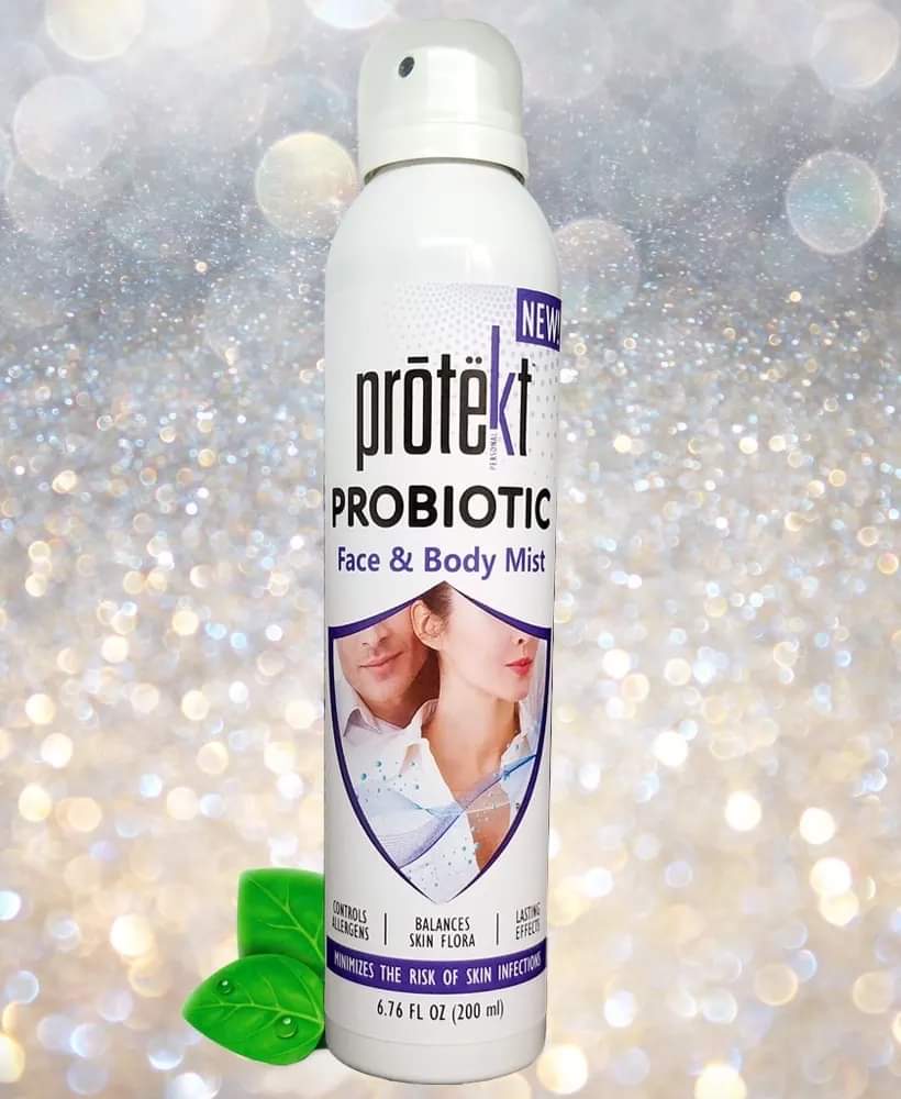 ProtektOnline's tweet image. 🌊 Refresh and rejuvenate your skin with Prōtëkt's Probiotic Face and Body Mist! 🍃 This mist is infused with beneficial bacteria, providing your skin with the care it deserves. Spray it on after cleansing for added protection and a pick-me-up throughout the day! #RefreshingMist