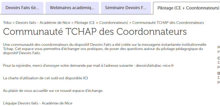 DF_acnice's tweet photo. 🚨 NOUVEAU 

L'équipe de formation #devoirsfaits de l'@AcademieNice met à disposition des coordonnateurs de l'académie un espace d'échange sécurisé et institutionnel (Tchap).

Plus d'informations sur le tribu.

Pour le rejoindre envoyer votre demande : devoirsfaits@ac-nice.fr https://t.co/VY3BxejodS