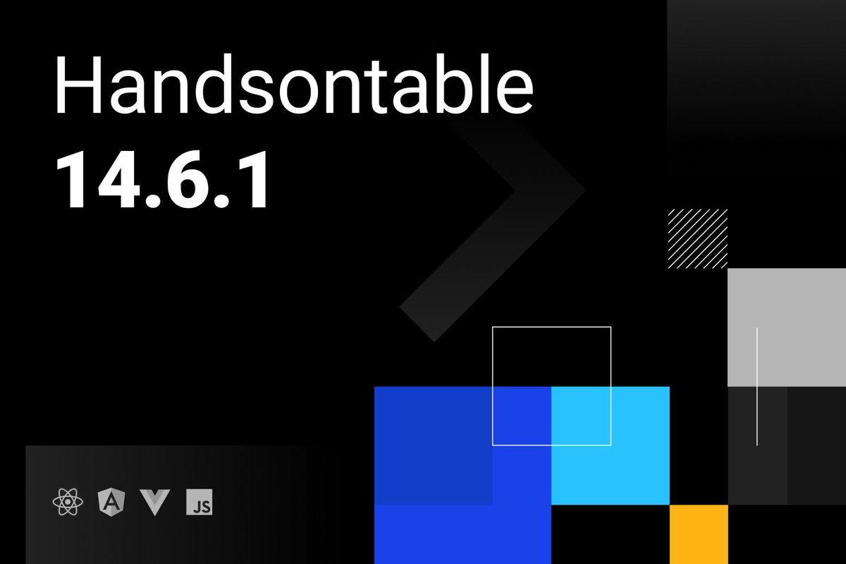 handsontable's tweet image. #Handsontable 14.6.1 is now available!

✅ This patch fixes a Chrome issue where errors occurred when focusing on elements with aria-hidden. 

Read the release notes here 👉 github.com/handsontable/h…

#datagrid #webdev #devtools #React