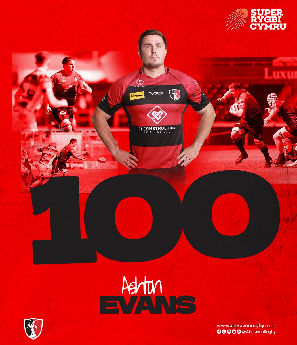Congratulations to <a href="/AshtonEvans8/">Ashton Evans</a> who will make his 100th appearance today against Cardiff in <a href="/SuperRygbiCymru/">Super Rygbi Cymru</a>.