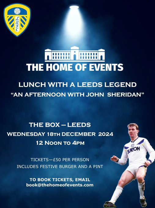 EllandBack1's tweet photo. Live streams for the #LUFC  v #BLADES derby will be posted (pinned to my twitter page) 30 minutes before KO.

What about a retweet? 🤜

Limited tickets still available for the Christmas lunch with John Sheridan.  See Lee @TheLazyhazy for more details!!!!!! https://t.co/tgyVg15RDO