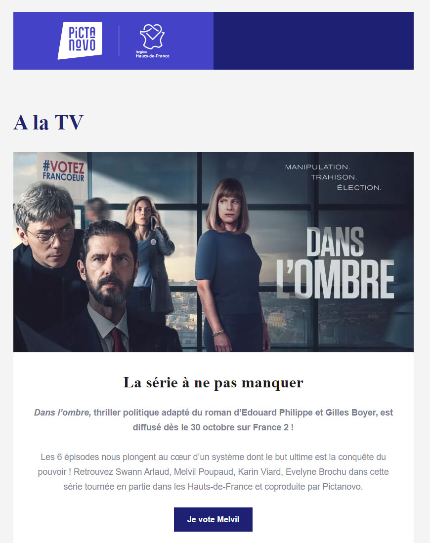 Pictanovo's tweet photo. #newsletter - Au ciné, à la TV, sur le web, retrouvez de nombreuses œuvres régionales sur tous les écrans !
➡️https://t.co/GWonvVdIpf
#serie #cinema #web #avantpremiere #pictanovo #docu #animation #clip #entreprendreculture #hdf #creatalents #cartoonspringboard #appelsàprojets https://t.co/KQCggqoeT5