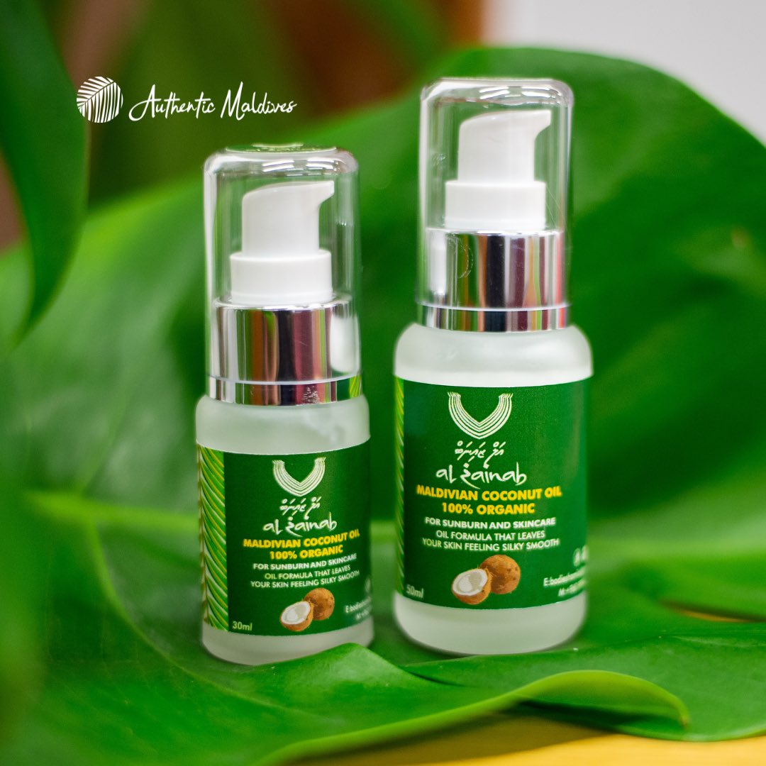 Supplier: Zainab Shamila

Refresh your skin with Al Zainab’s 100% organic coconut oil. This oil is ideal for relieving sunburn and promoting a smooth, radiant complexion. This product is available from Authentic Maldives, brought to you by Zainab Shamila!