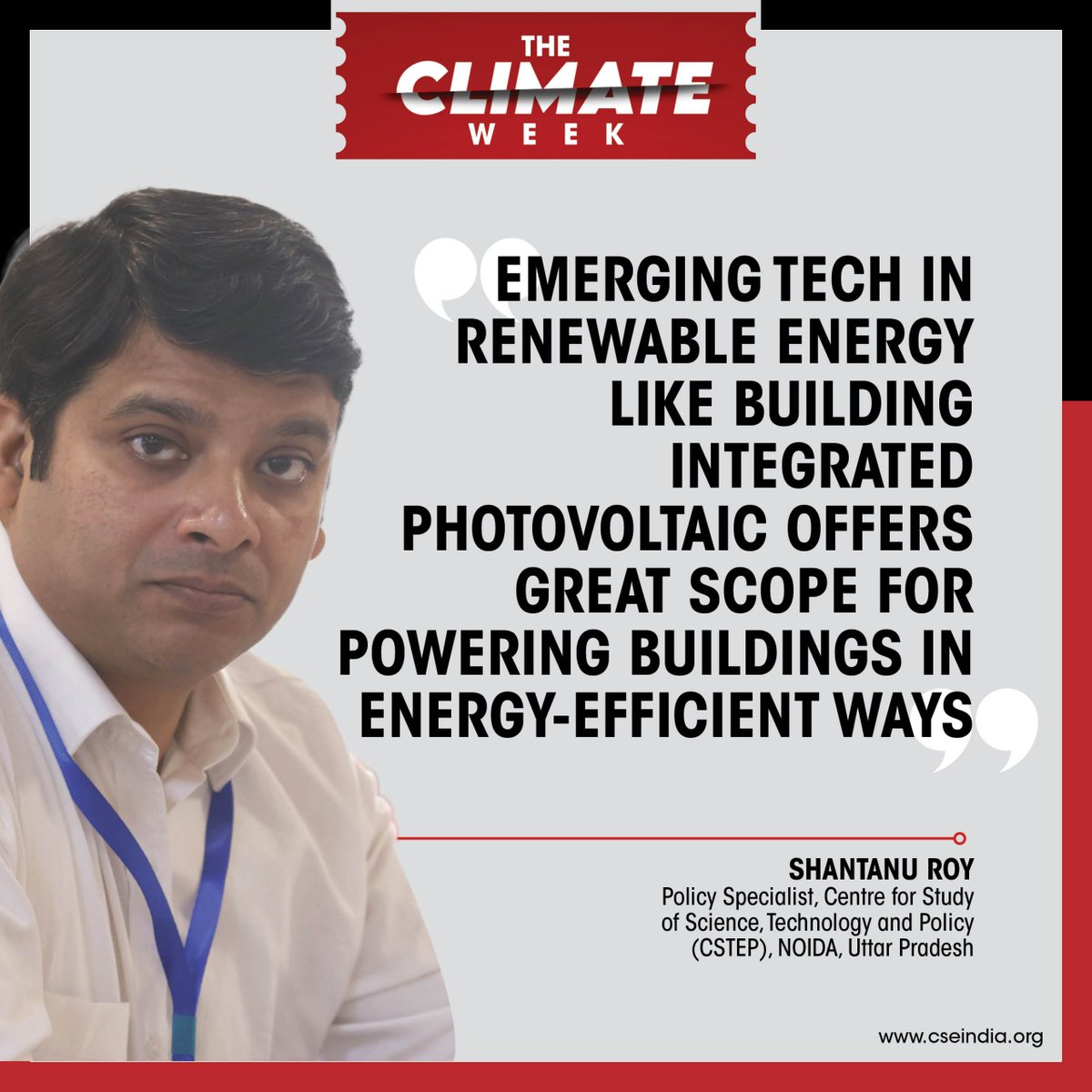 CSEINDIA's tweet photo. "To upscale solar, we need distributed energy. We should look at applications where solar can be used, such as on roadsides or railways"

Shantanu Roy (@CSTEP_India) at #CSEClimateWeek. https://t.co/rYgVIMhf8F